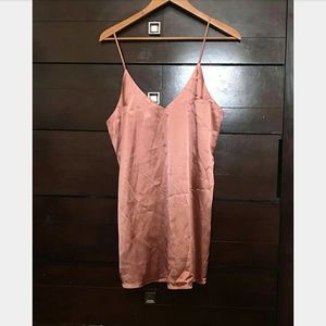 Satin Style Rose Gold Mini Dress